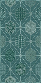 Керамическая плитка, AZORI, DEVORE, 31.5*63, Devore_Indigo_Geometria_Decor