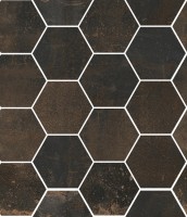 Глазурованный керамогранит, SANT'AGOSTINO, Oxidart, Черный, 26*30, HexagonOxid.Black