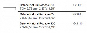 Плинтус (Плитка), Aparici, DSTONE, Серый, 7.3*99.5, DstoneAshLekueNatRo-1007,3X99,5