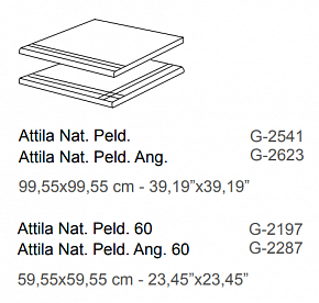 Ступень, Aparici, ATTILA, Серый, 59.55*59.55, AttilaGreyNatPeldAng59,55X59,55