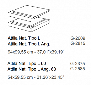 Ступень, Aparici, ATTILA, Коричневый, 54*59.2, AttilaAnthraNatTipoLAng6054X59,2