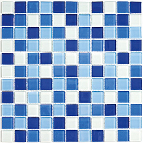 Мозаика, Bonaparte, Мозаика стеклянная и стеклянная с камнем, Синий/Голубой, 30*30, BlueWave-3
