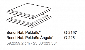 Ступень, Aparici, BONDI, разноцветный, 59.2*59.2, BondiPueblaNatPeldAng59,2X59,2