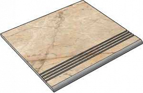 Ступень, MEGA TILE, Carving (MEGA TILE), Коричневый, 30*30, GBBarbilloBrownMat30_4