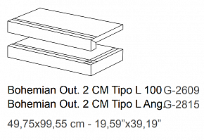 Ступень, Aparici, BOHEMIAN 2CM, Бежевый, 44*99.55, BohemianSand2CmTipoL-10044X99,55