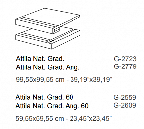 Ступень, Aparici, ATTILA, Белый, 59.55*59.55, AttilaIvoryNatGrad-6059,55X59,55