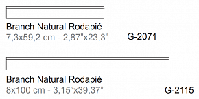 Плинтус (Плитка), Aparici, BRANCH, Клен, 7.3*59.2, BranchMapleNatRo7,3X59,2